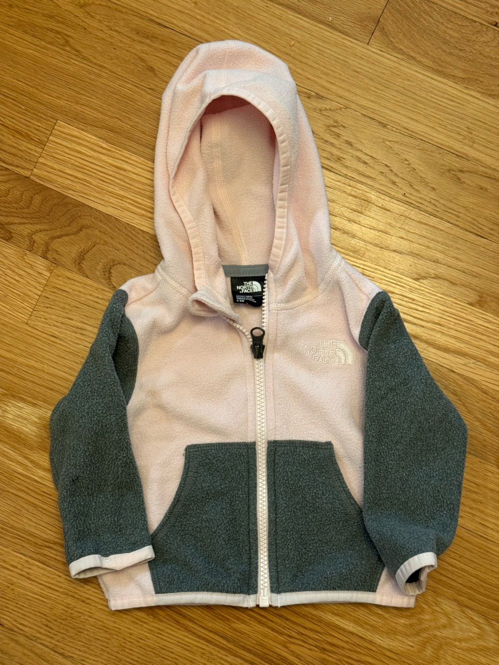 The North Face Baby Hooded Fleece Vest in Pink & Gray